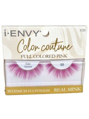 I-Envy Color Couture Real Mink Pink False Eyelashes IC03 Full Color Maximum